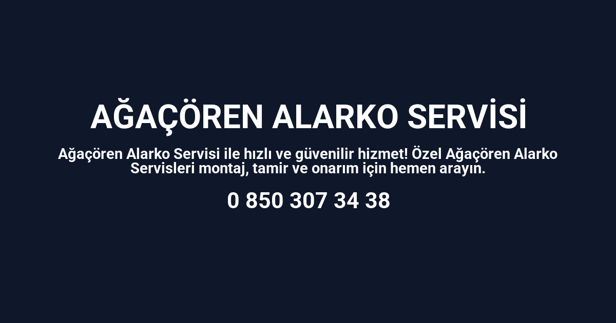 Ağaçören Alarko Servisi